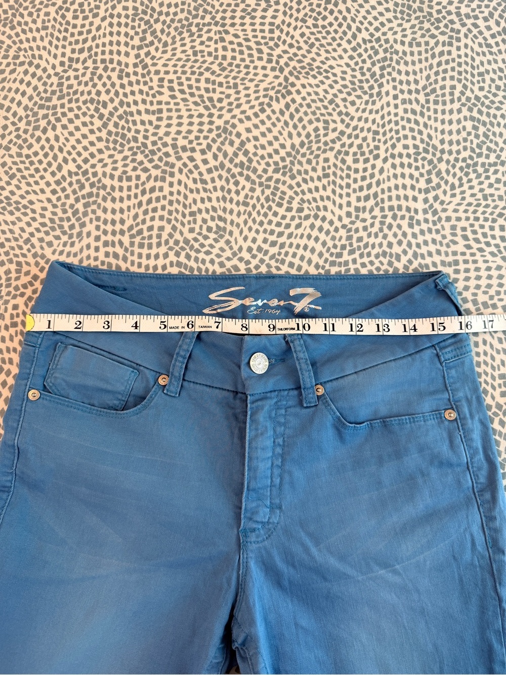 Seven7 Vibrant Blue Ankle Skinny Jeans Womens Mid Rise Denim - Picture 7 of 15
